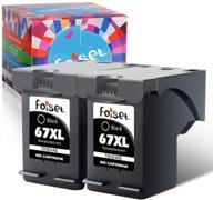 🖨️ foiset remanufactured inkjet cartridge combo for hp 67 xl 3ym59a 3ym58a - compatible with hp envy 6052 6055 6058 6075 pro 6452 6455 6458 deskjet 1255 2732 2752 2755 deskjet plus 4140 4152 4155 4158 (2 black) logo