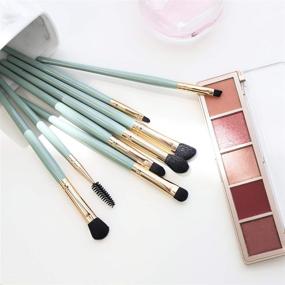 img 2 attached to 💚 Green Eye Makeup Brushes Set - Luxspire 8PCS Professional Eyeshadow Concealer Blending Brush, Eyelash Eyeliner Eyeshadow Lip Brow Crease Kit Face Contour Brushes Kits Cosmetic Make Up Tool