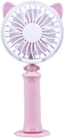 img 4 attached to Ovelur Pink Portable Handheld Fan with LED Night Light - Adjustable 2 Speed USB Cooling for Home, Office, Bedside Reading