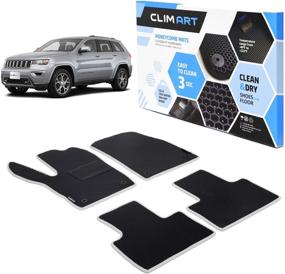 img 4 attached to CLIM ART Honeycomb Custom Fit Floor Mats For Jeep Grand Cherokee 2016-2021