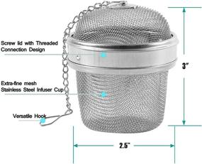 img 3 attached to Stainless Steel 3 Inch Tea Spice Ball Strainer Infuser for Seasoning - Pack of 2