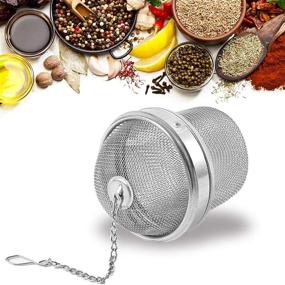 img 2 attached to Stainless Steel 3 Inch Tea Spice Ball Strainer Infuser for Seasoning - Pack of 2