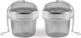 img 4 attached to Stainless Steel 3 Inch Tea Spice Ball Strainer Infuser for Seasoning - Pack of 2