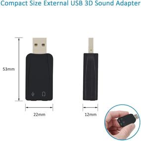 img 3 attached to ADWITS External USB 3D Stereo Audio Adapter | 3.5mm Speaker Headphone Microphone Jacks 🔌 | USB Sound Card with Driver-Free Installation | Compatible with Win Mac OS Linux PS4