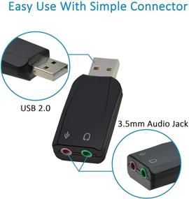 img 2 attached to ADWITS External USB 3D Stereo Audio Adapter | 3.5mm Speaker Headphone Microphone Jacks 🔌 | USB Sound Card with Driver-Free Installation | Compatible with Win Mac OS Linux PS4