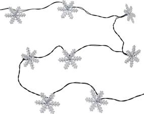 img 1 attached to Lights4fun, Inc. 20 Snowflake Battery Operated LED Christmas Indoor & Outdoor String Lights - Decorate Your Space with Charming Snowflake Illumination