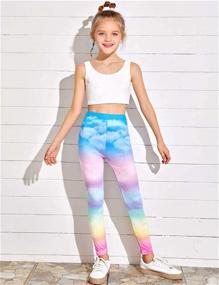 img 1 attached to 🌸 Arshiner Printing Flower Girls Stretch Leggings 3-Pack: Ankle-Length Pants for 10-11 Year Olds in Girls' Clothing