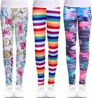 🌸 arshiner printing flower girls stretch leggings 3-pack: ankle-length pants for 10-11 year olds in girls' clothing logo