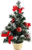 🎄 12'' handmade mini christmas tree table top artificial xmas decorations - ideal for holiday desk décor, parties, and party favor логотип