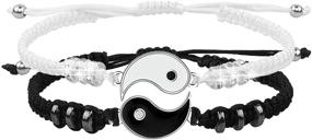 img 4 attached to 🌼 Handmade Yin Yang Cord Bracelet Set - Perfect Friendship Bracelet for Boyfriend, Girlfriend, or Best Friend - Great Christmas Gift Idea