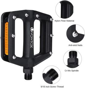 img 1 attached to V VONTOX 9/16 Inch Mountain Bike Pedals: Lightweight Nylon Fiber Platform Pedals for BMX MTB, Non-Slip & Durable [1Pair]