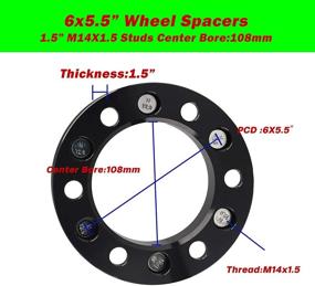 img 3 attached to 1,5-дюймовые колесные адаптеры 6x139,7 мм с рисунком болтов 6x5,5, диаметром втулки 108 мм и шагом резьбы 14x1,5 для моделей Silverado 1500, Sierra 1500, Yukon, Tahoe, Avalanche, Express, Suburban, K1500, C2500 1999-2021.