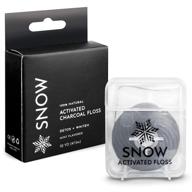 🌱 snow mint flavored eco friendly vegan activated charcoal teeth whitening floss | 52 yards organic bamboo floss | reduce waste with compostable dental floss logo