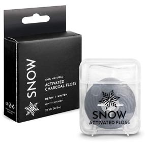 img 4 attached to 🌱 SNOW Mint Flavored Eco Friendly Vegan Activated Charcoal Teeth Whitening Floss | 52 Yards Organic Bamboo Floss | Reduce Waste with Compostable Dental Floss