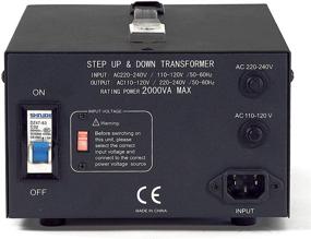 img 1 attached to Enhanced LiteFuze LT Series 2000W Heavy Duty Voltage Converter Transformer - Step Up/Down 110/120/220/240V - Grounded Cord - Patented Universal Output Socket, German/French Shucko Output Socket - Circuit Breaker Protection
