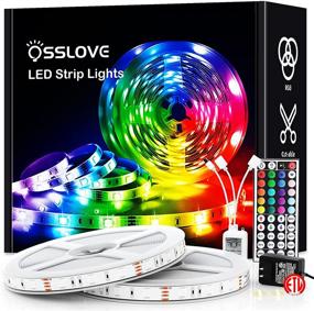 img 4 attached to 🎄 32.8ft RGB LED Strip Lights for Bedroom & Home Decoration - Color Changing, DIY Mode, with Remote Control - Perfect for Christmas, 2 Rolls of 16.4ft Included!