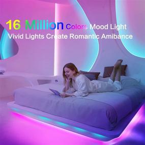 img 2 attached to 🎄 32.8ft RGB LED Strip Lights for Bedroom & Home Decoration - Color Changing, DIY Mode, with Remote Control - Perfect for Christmas, 2 Rolls of 16.4ft Included!