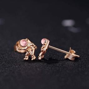 img 3 attached to 🚀 925 Sterling Silver CZ Astronaut Stud Earrings for Women and Girls by VIKI LYNN - Space-themed Jewelry