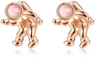 🚀 925 sterling silver cz astronaut stud earrings for women and girls by viki lynn - space-themed jewelry logo