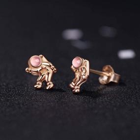 img 1 attached to 🚀 925 Sterling Silver CZ Astronaut Stud Earrings for Women and Girls by VIKI LYNN - Space-themed Jewelry