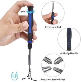 img 1 attached to Precision Electronic Screwdriver Set - Professional Computer Repair Kit with 112 Magnetic Bits 🔧 for Cell Phone, PC, MacBook, Laptop, PS4, Xbox, Nintendo, Ring Doorbell, and Small Technical Tool Repairs