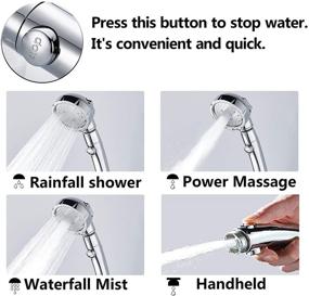 img 3 attached to Optimized High Pressure Shower Head with Handheld - 360 Degree Swivel and On/Off Pause Switch - 3 Spray Patterns - Detachable Hand Shower Sprayer with Stainless Hose