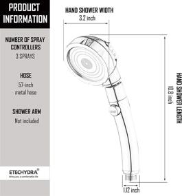 img 1 attached to Optimized High Pressure Shower Head with Handheld - 360 Degree Swivel and On/Off Pause Switch - 3 Spray Patterns - Detachable Hand Shower Sprayer with Stainless Hose