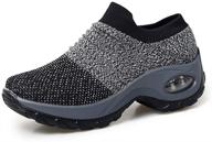 high arch athletic walking dance shoes for women - jazz sneakers with lace-up, memory foam insole, split sole, and air cushion logo