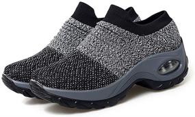 img 3 attached to High Arch Athletic Walking Dance Shoes for Women - Jazz Sneakers with Lace-up, Memory Foam Insole, Split Sole, and Air Cushion