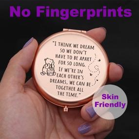 img 2 attached to 🌹 Inspiring Rose Gold Compact Mirror for Women - Meaningful Gift for Friends, BFF, Graduates, Birthdays, Christmas – 'I Think We Dream Little Bear' Quotes