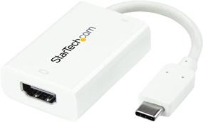 img 4 attached to 🔌 StarTech.com Адаптер USB C к HDMI 2.0 - Конвертер видео 4K 60 Гц с функцией подачи питания и зарядки - Совместим с Thunderbolt 3 - Белый (CDP2HDUCPW)