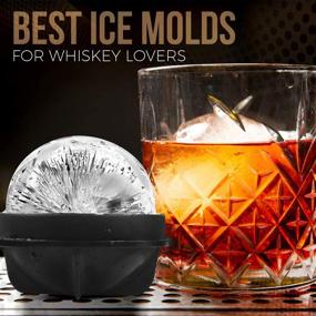 img 3 attached to 🎱 Premium Round Ice Cube Mold Set - Leak-Proof Silicone Sphere Ice Ball Makers for Whiskey, Scotch and Bourbon - Black