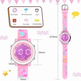 img 1 attached to 🕰️ Jianxiang Kids Digital Sport Watches: Waterproof LED Timer with Backlight - Perfect 3D Cartoon Silicone Band Child Wristwatch for Girls and Boys