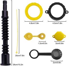 img 3 attached to 3 pack Gas Can Replacement Flexible Pour Spout Kit by MUTOCAR - Includes Gasket, Stopper Caps, Collar Caps, Stripe Cap - Ideal for Water Jugs and Old Cans