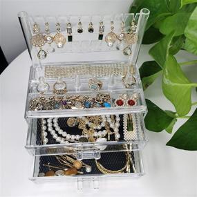 img 2 attached to 💍 Acrylic Jewelry Storage Display: All-in-One Makeup Organizer for Rings, Earrings, and Necklaces