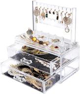 💍 acrylic jewelry storage display: all-in-one makeup organizer for rings, earrings, and necklaces logo