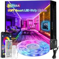 🎨 nutssa 50ft led strip lights: ultra-long music sync rgb 16 million color led lights for bedroom, ceiling, home decoration - smart app, remote control and 3 button controller логотип