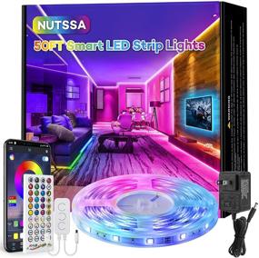 img 4 attached to 🎨 NUTSSA 50FT LED Strip Lights: Ultra-Long Music Sync RGB 16 Million Color LED Lights for Bedroom, Ceiling, Home Decoration - Smart App, Remote Control and 3 Button Controller