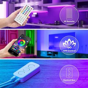 img 2 attached to 🎨 NUTSSA 50FT LED Strip Lights: Ultra-Long Music Sync RGB 16 Million Color LED Lights for Bedroom, Ceiling, Home Decoration - Smart App, Remote Control and 3 Button Controller