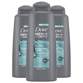 img 4 attached to 🌿 Dove Men + Care Eucalyptus and Birch 2-in-1 Shampoo Conditioner, 20.4 oz, Pack of 3 - Naturally Derived, Plant-Based Cleansers for Healthy-Looking Hair