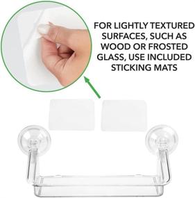 img 1 attached to 📦 mDesign Plastic Suction Decorative Home Storage Organizer Shelf - Strong Suction, 2 Pack - Clear