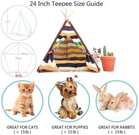 img 1 attached to 🐾 Colorful Style Portable Pet Teepee Tent - 24 Inch Dog(Puppy) & Cat Bed, No Cushion Included