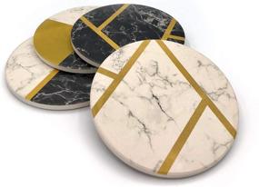 img 4 attached to 🍸 Stylish KLONDERMANN Absorbent Coasters for Modern Drinkware