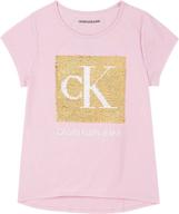 calvin klein girls flippable sequin girls' clothing in tops, tees & blouses logo