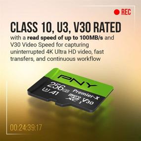img 2 attached to 💽 PNY 128GB Premier-X Class 10 U3 V30 microSDXC Flash Memory Card - 100MB/s, U3, V30, A1, 4K UHD, Full HD, UHS-I, Micro SD