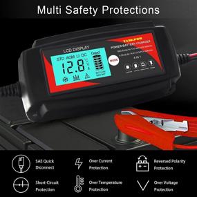 img 2 attached to Efficient TANKPOW Car Battery Charger: 6AMP 12V Trickle Charger with Lifepo4 Lithium Battery Charger, Automatic Smart Battery Maintainer, Battery Tester Function for Cars, Motorcycles, Lawn Mowers & Deep Cycle Batteries