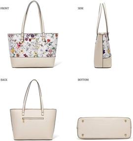 img 3 attached to 👜 4-Piece Women's Fashion Handbag Wallet Tote Bag Shoulder Bag Set with Top Handle Satchel Purse