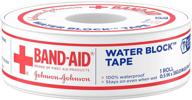 🩹 band-aid brand water block waterproof self-adhesive tape - durable wound care, firmly secures bandages | 1/2 inch x 10 yards логотип