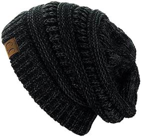 img 1 attached to 🧣 Stay Stylishly Warm with the C.C Trendy Chunky Cable Knit Beanie Skully!