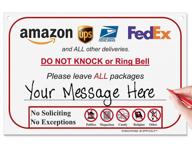 please do not knock or ring doorbell - leave package sign blank (hang sign) logo